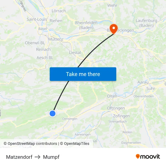 Matzendorf to Mumpf map