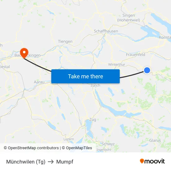 Münchwilen (Tg) to Mumpf map