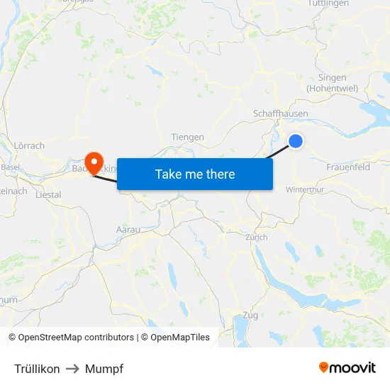 Trüllikon to Mumpf map