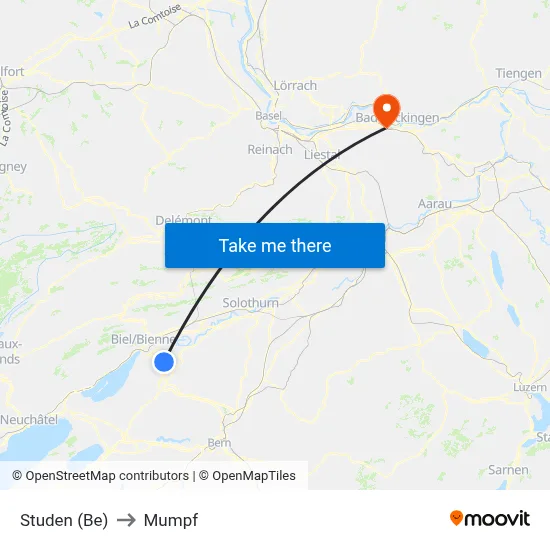Studen (Be) to Mumpf map