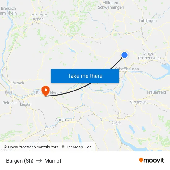 Bargen (Sh) to Mumpf map