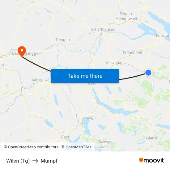 Wilen (Tg) to Mumpf map