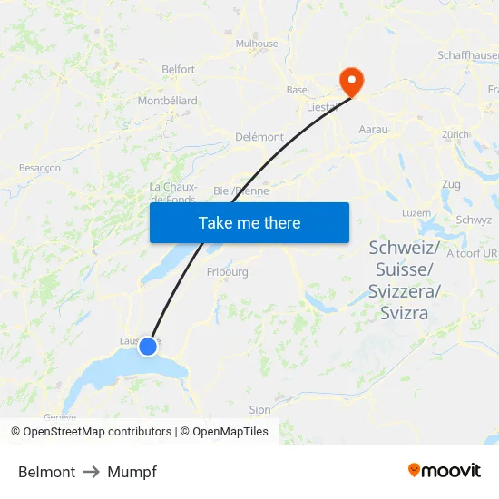 Belmont to Mumpf map
