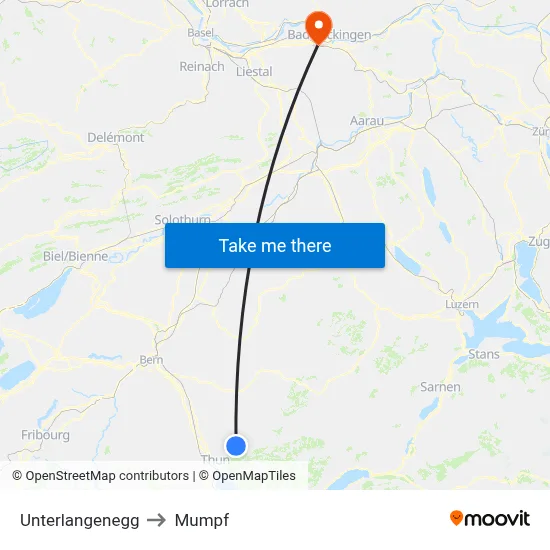 Unterlangenegg to Mumpf map