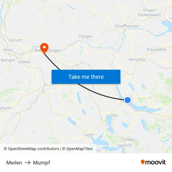 Meilen to Mumpf map