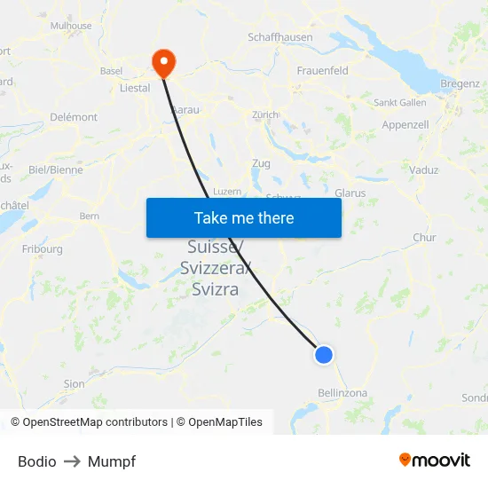 Bodio to Mumpf map