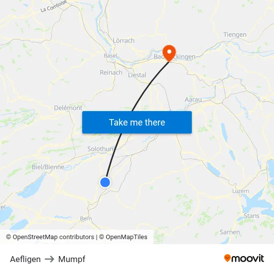 Aefligen to Mumpf map