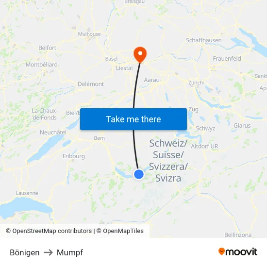 Bönigen to Mumpf map