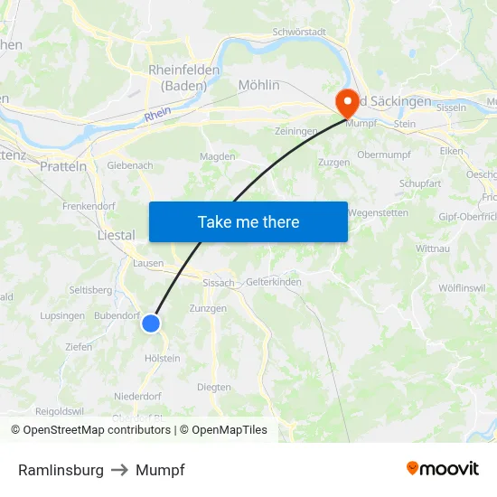 Ramlinsburg to Mumpf map