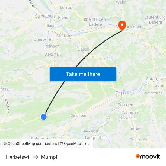 Herbetswil to Mumpf map