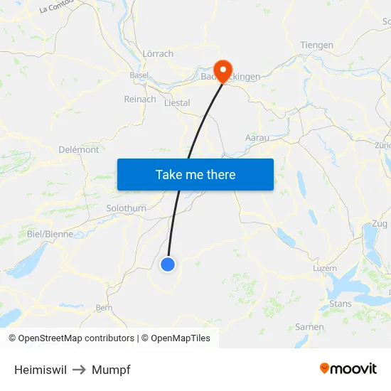 Heimiswil to Mumpf map