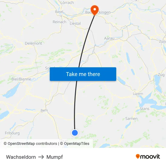 Wachseldorn to Mumpf map