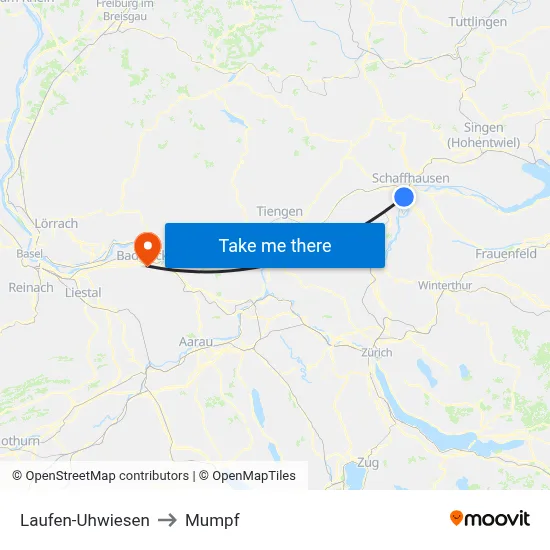 Laufen-Uhwiesen to Mumpf map