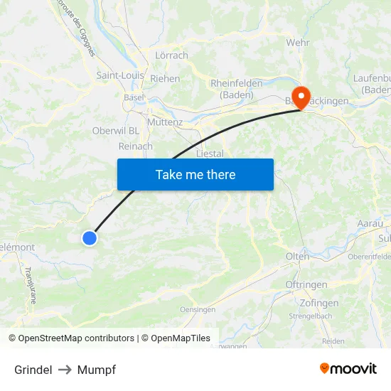 Grindel to Mumpf map