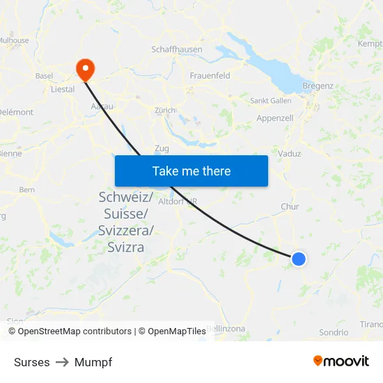 Surses to Mumpf map