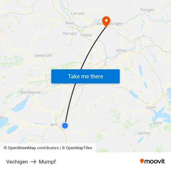 Vechigen to Mumpf map