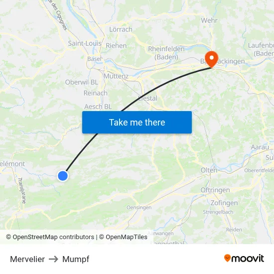 Mervelier to Mumpf map