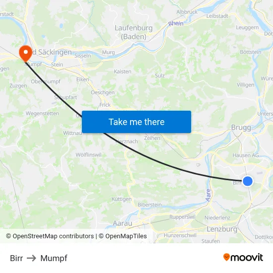 Birr to Mumpf map