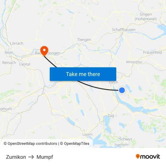 Zumikon to Mumpf map