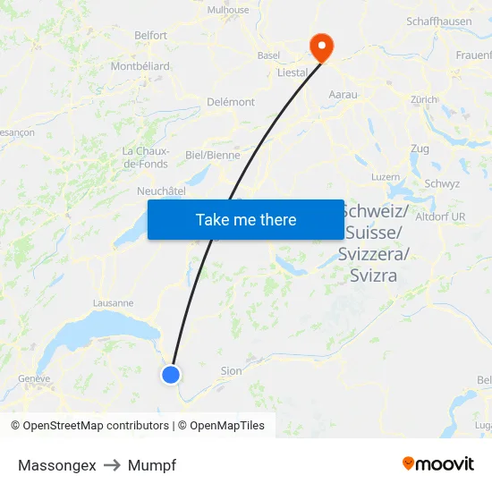 Massongex to Mumpf map