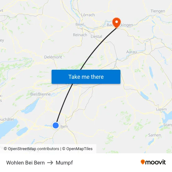 Wohlen Bei Bern to Mumpf map