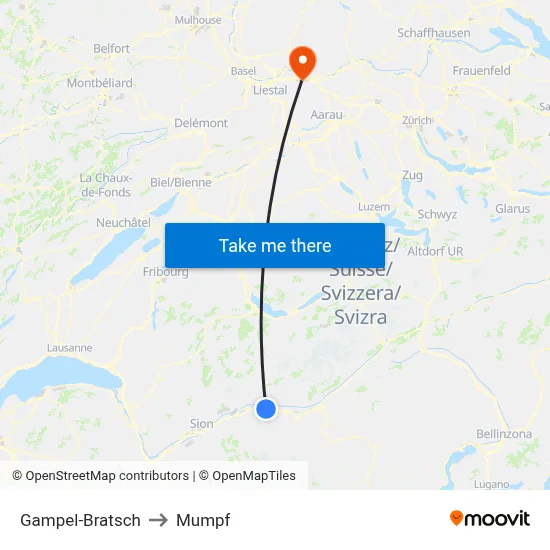 Gampel-Bratsch to Mumpf map