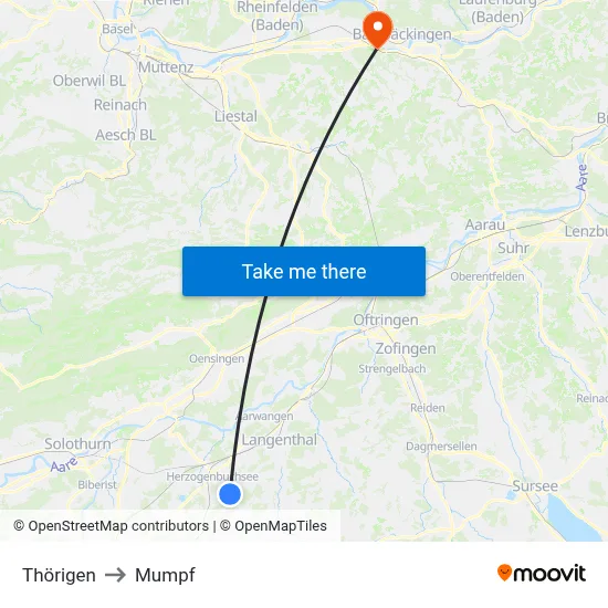 Thörigen to Mumpf map