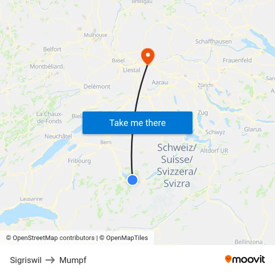 Sigriswil to Mumpf map
