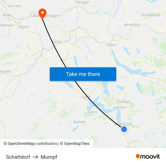 Schattdorf to Mumpf map