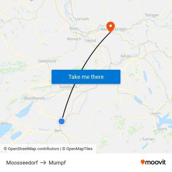 Moosseedorf to Mumpf map