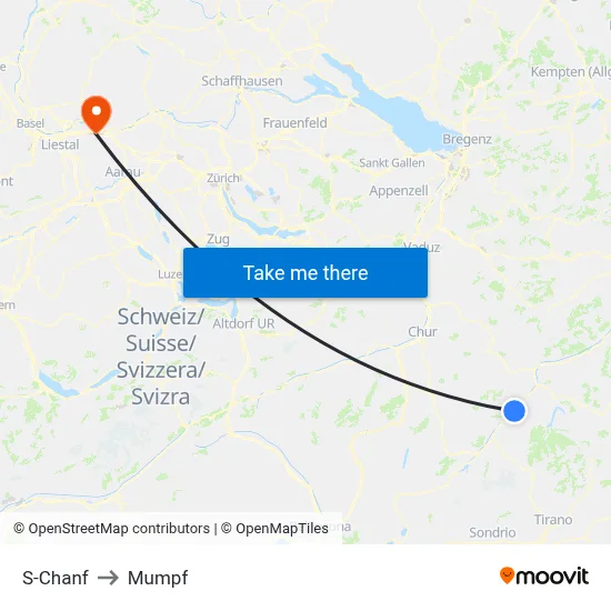 S-Chanf to Mumpf map