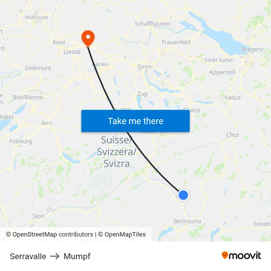 Serravalle to Mumpf map