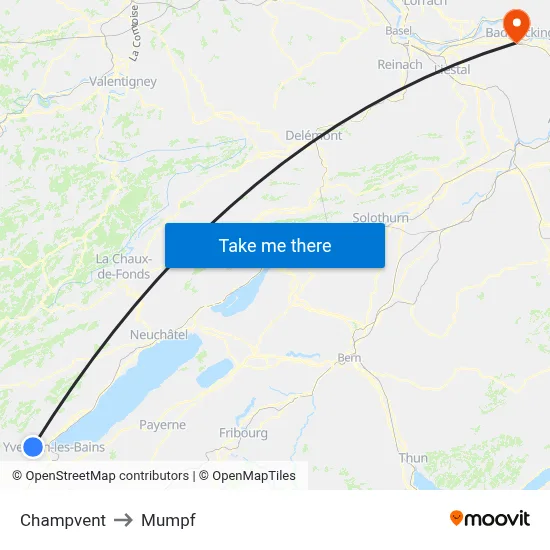 Champvent to Mumpf map