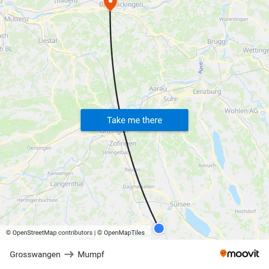 Grosswangen to Mumpf map