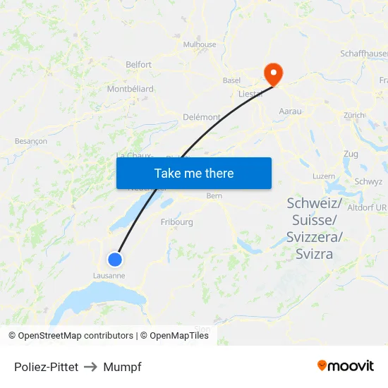 Poliez-Pittet to Mumpf map