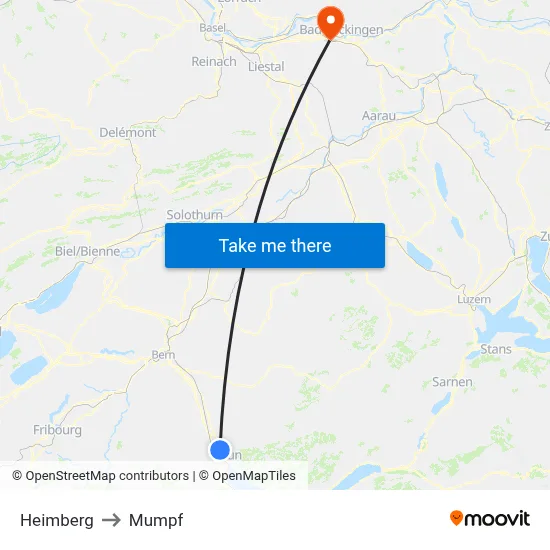 Heimberg to Mumpf map