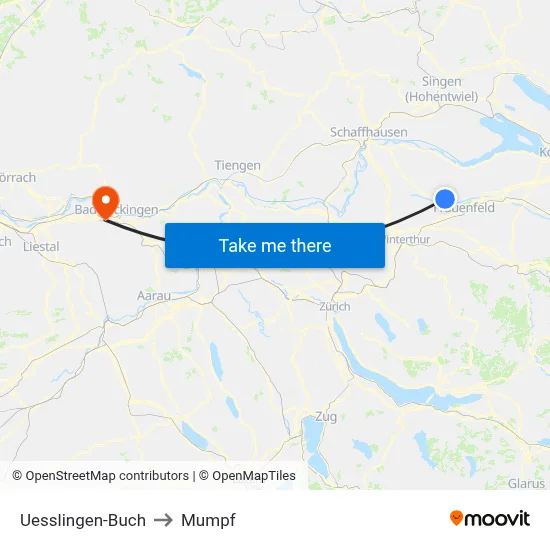 Uesslingen-Buch to Mumpf map