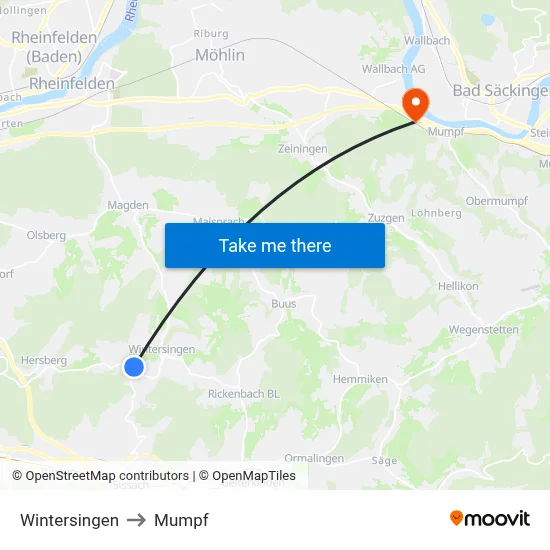 Wintersingen to Mumpf map