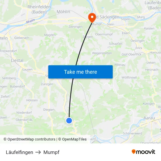 Läufelfingen to Mumpf map
