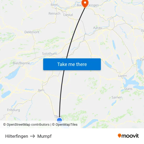 Hilterfingen to Mumpf map