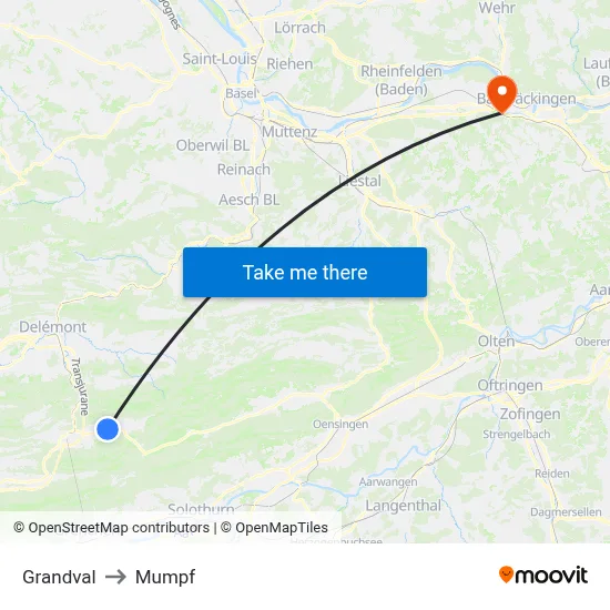 Grandval to Mumpf map