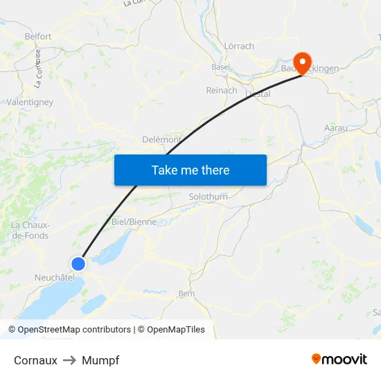 Cornaux to Mumpf map