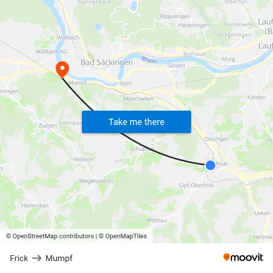 Frick to Mumpf map
