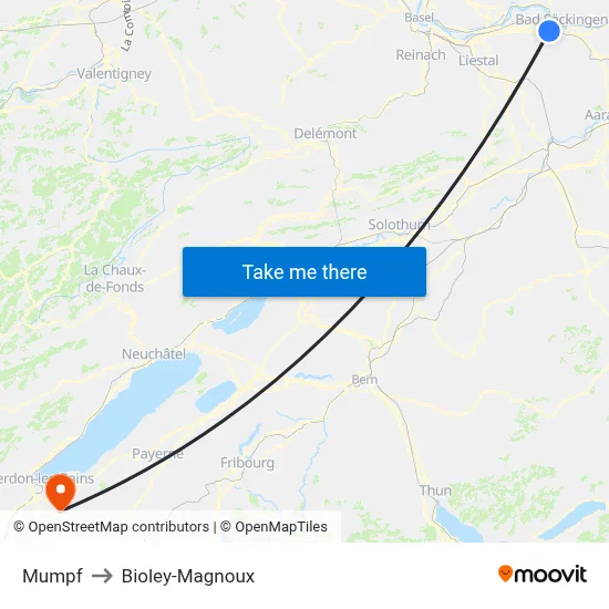 Mumpf to Bioley-Magnoux map