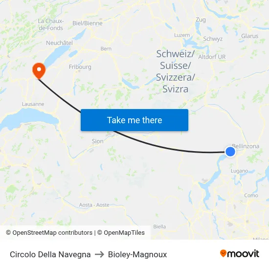 Circolo Della Navegna to Bioley-Magnoux map
