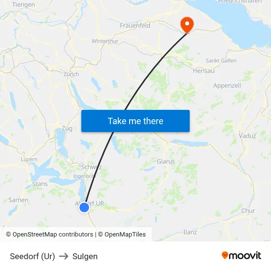 Seedorf (Ur) to Sulgen map