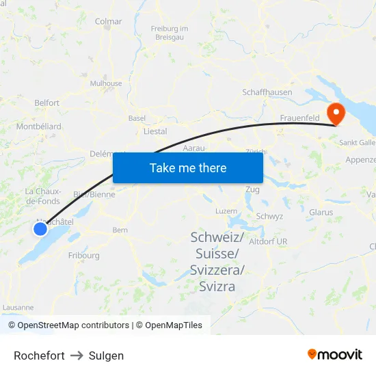 Rochefort to Sulgen map