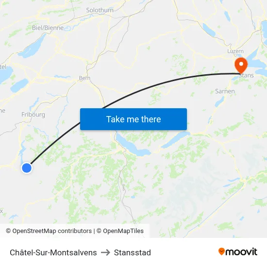 Châtel-Sur-Montsalvens to Stansstad map