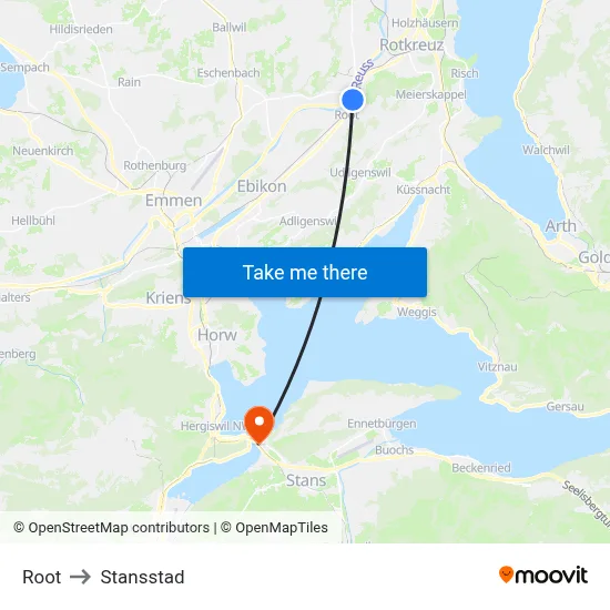 Root to Stansstad map