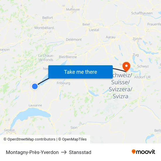 Montagny-Près-Yverdon to Stansstad map
